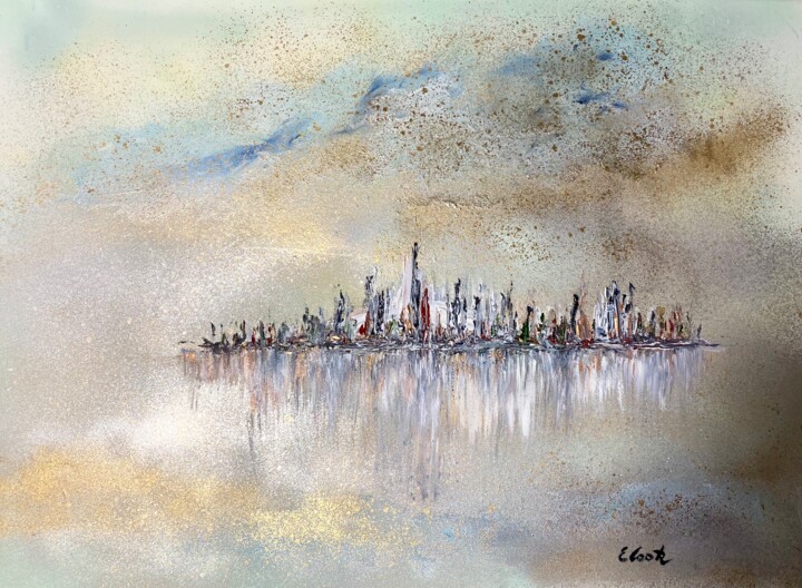 Pintura titulada "Intangible Golden M…" por Elisa Cook Benbassat Bassat, Obra de arte original, Acrílico