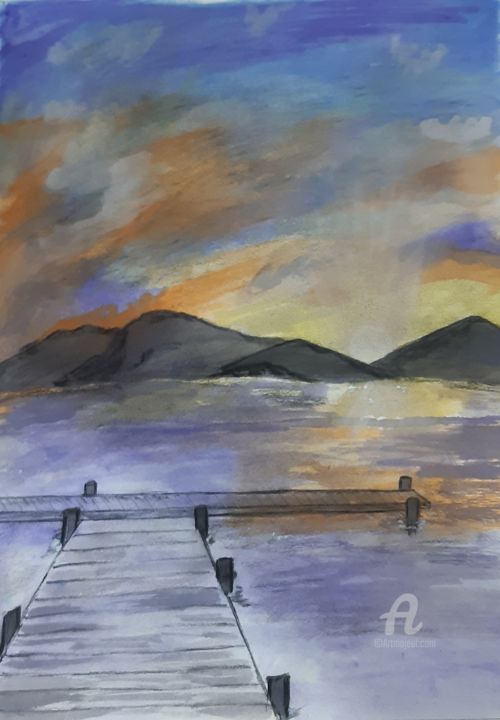 Drawing titled "nature 4" by Aviatorsam, Original Artwork, Watercolor