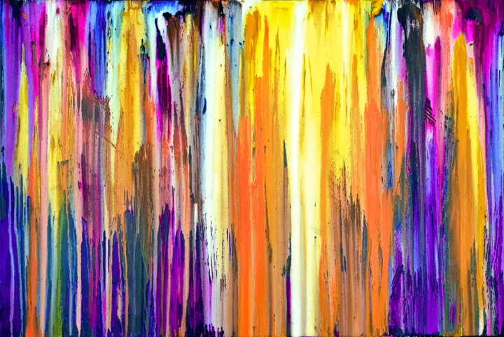 Painting titled "A Crush on Color (#…" by Carla Sá Fernandes, Original Artwork, Acrylic Mounted on Wood Stretcher frame