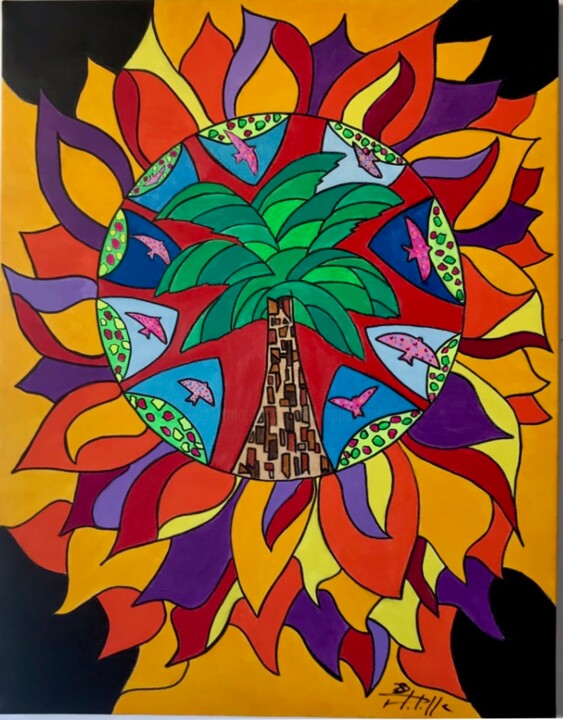Peinture intitulée "Burning" par Philippe Seigle, Œuvre d'art originale, Acrylique