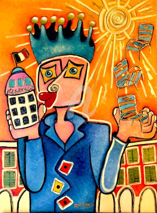 Malarstwo zatytułowany „ROYALEMENT NIÇOIS” autorstwa Anne Marie Torrisi, Oryginalna praca, Olej