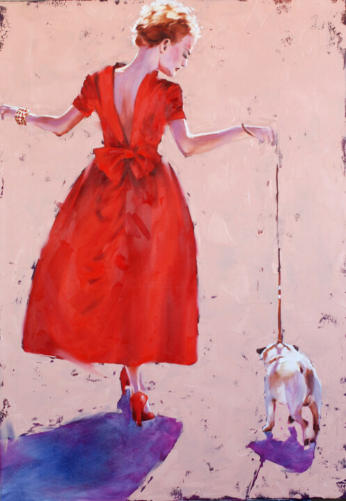 Painting titled "Glamorous walks in…" by Igor Shulman, Original Artwork, Oil