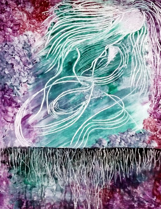 Painting titled "Mom" by Atignas Art, Original Artwork, Acrylic Mounted on Wood Panel
