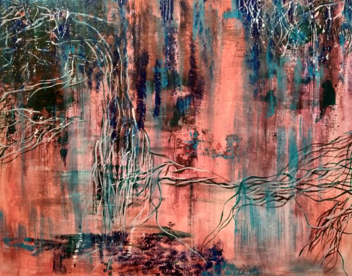 Painting titled "Underneath" by Atignas Art, Original Artwork, Acrylic Mounted on Wood Panel