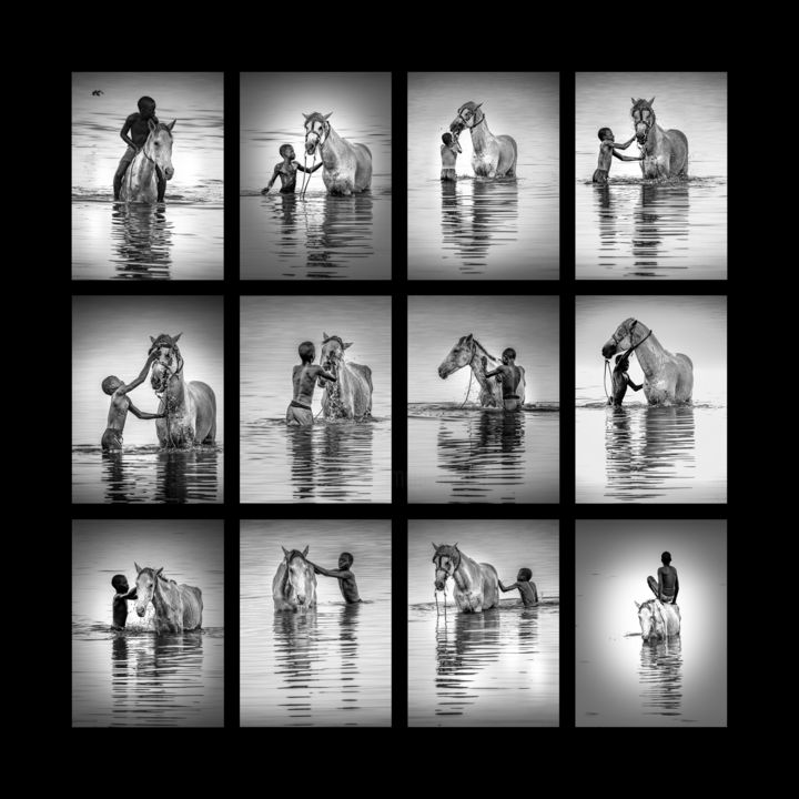 Photography titled "L'enfant et le chev…" by Bertrand Bigo, Original Artwork, Digital Photography