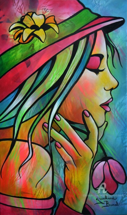 Peinture intitulée "Fanfan" par Jeannette Guichard-Bunel, Œuvre d'art originale, Huile Monté sur Châssis en bois