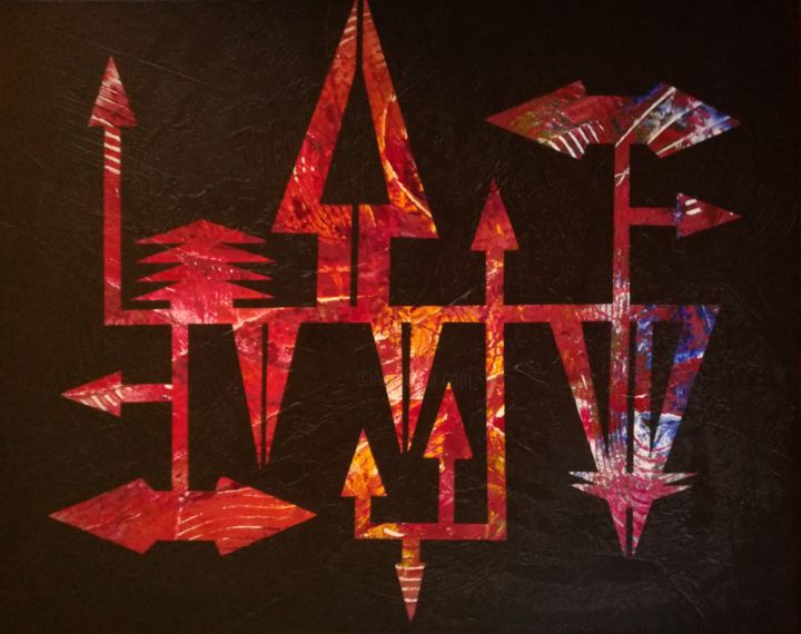 Peinture intitulée "Suivez la flèche" par Trä Abstract Painting, Œuvre d'art originale, Acrylique