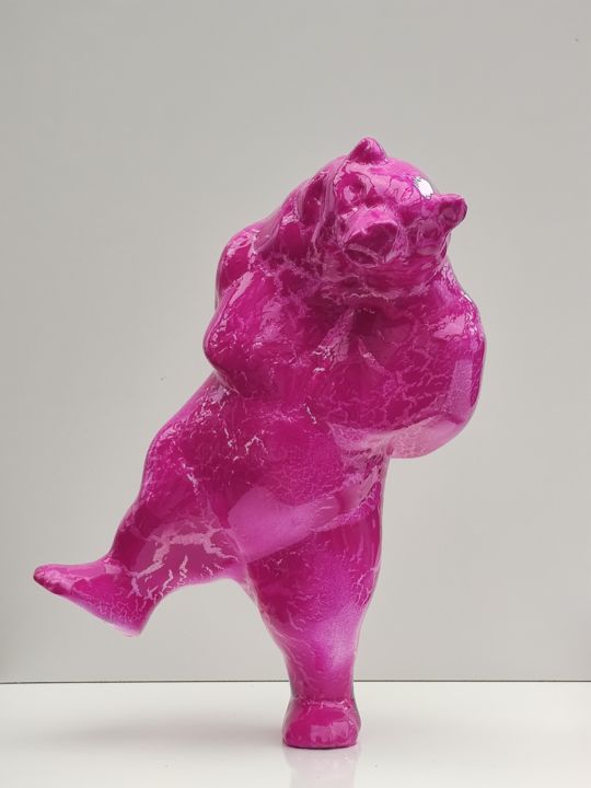 L'ours Joyeux L2 Escultura, 9,8x5,9 in