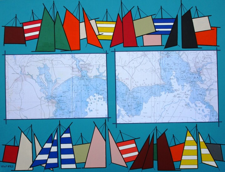 Painting titled "Loctudy- Bénodet-Co…" by Nyls Eliot, Original Artwork, Acrylic