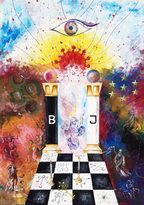 Painting titled "The Prophet" by Dragos Bagia, Original Artwork, Oil