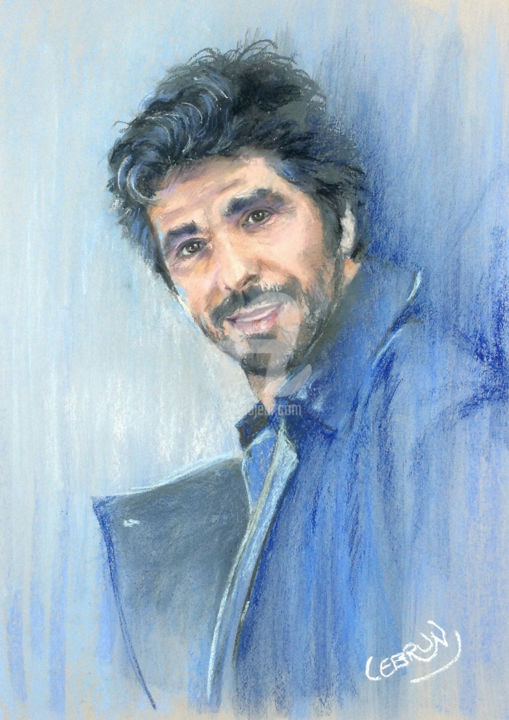 Peinture intitulée "Portrait de Patrick…" par Paul Lebrun, Œuvre d'art originale, Pastel