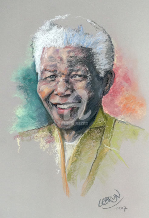 Peinture intitulée "Portrait de Nelson…" par Paul Lebrun, Œuvre d'art originale, Pastel