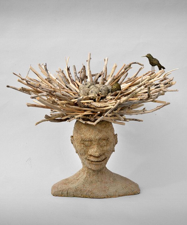 "Le Roi et l'Oiseau" 雕塑, 26.8x27.6 in