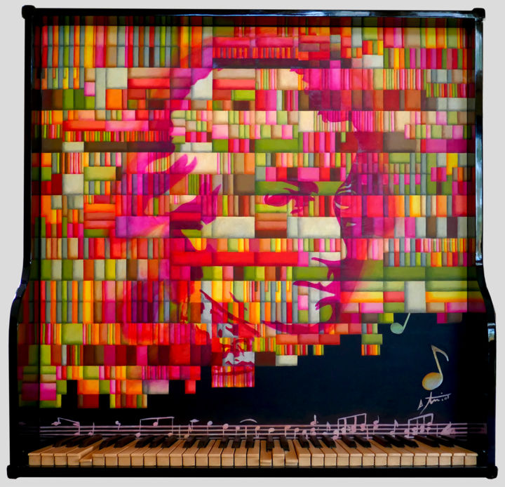 Peinture intitulée "Mozart composant (f…" par Bernard Amiot, Œuvre d'art originale, Huile