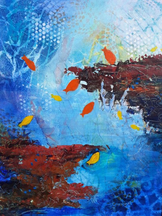 Painting titled "The Edge" by Jill Carrott, Original Artwork, Acrylic