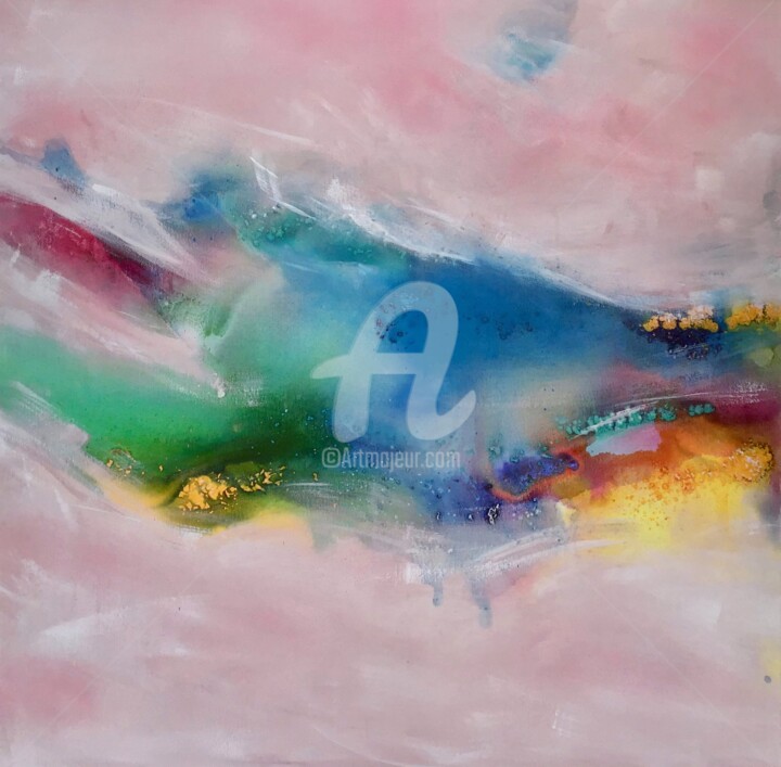 Painting titled "Unexpected Flow" by Maria Bacha, Original Artwork, Acrylic