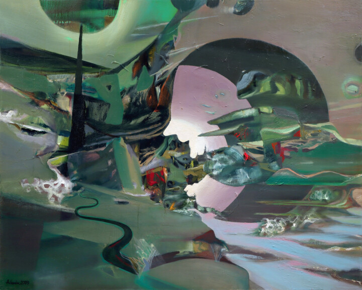 Malerei mit dem Titel "Unknown" von Aeon, Original-Kunstwerk, Öl Auf Keilrahmen aus Holz montiert