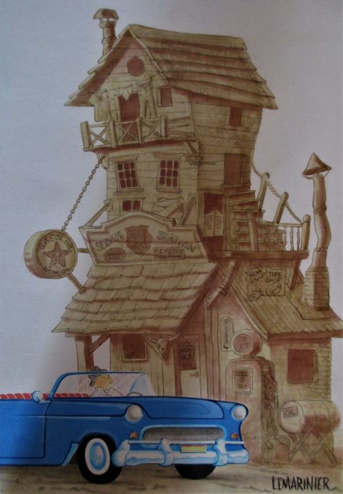 Peinture intitulée "" Y a quelqu'un ? "" par Philippe Lemarinier, Œuvre d'art originale, Acrylique