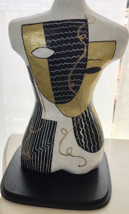 Sculpture intitulée "Buste 4 dos" par Salette Viana, Œuvre d'art originale, Acrylique