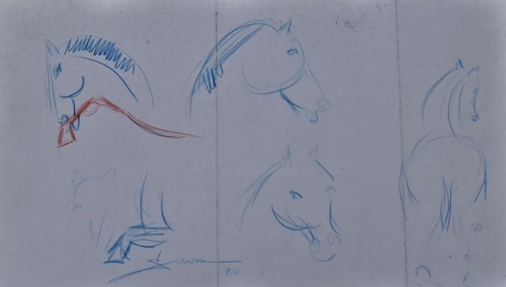 Dessin intitulée "Planche d'étude de…" par Servin, Œuvre d'art originale, Crayon