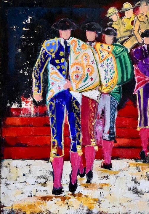 Peinture intitulée "Entrer dans la lumi…" par Julie D'Aragon, Œuvre d'art originale, Huile Monté sur Châssis en bois