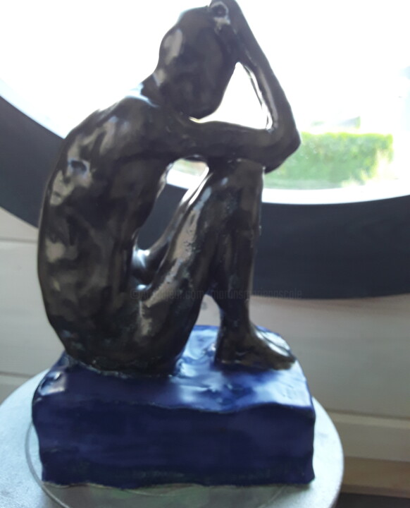 Sculpture intitulée "le penseur" par Marie Pascale Martins, Œuvre d'art originale, Céramique