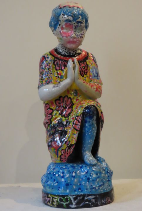 MON ANGE GARDIEN Escultura, 12,6x4,7 in