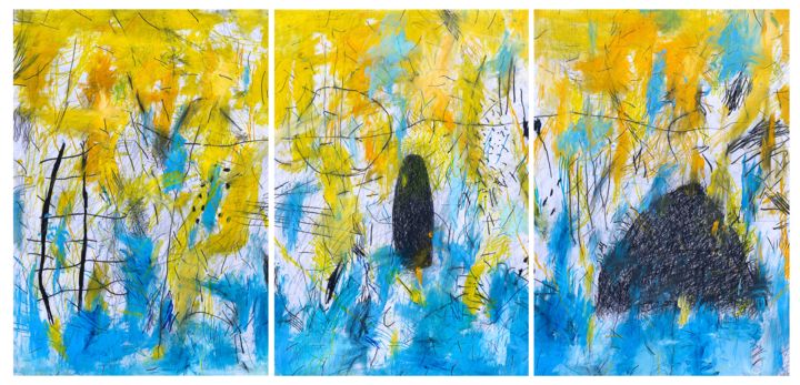 Painting titled ""Symbols" (triptych)" by Giulio Benatti, Original Artwork, Oil