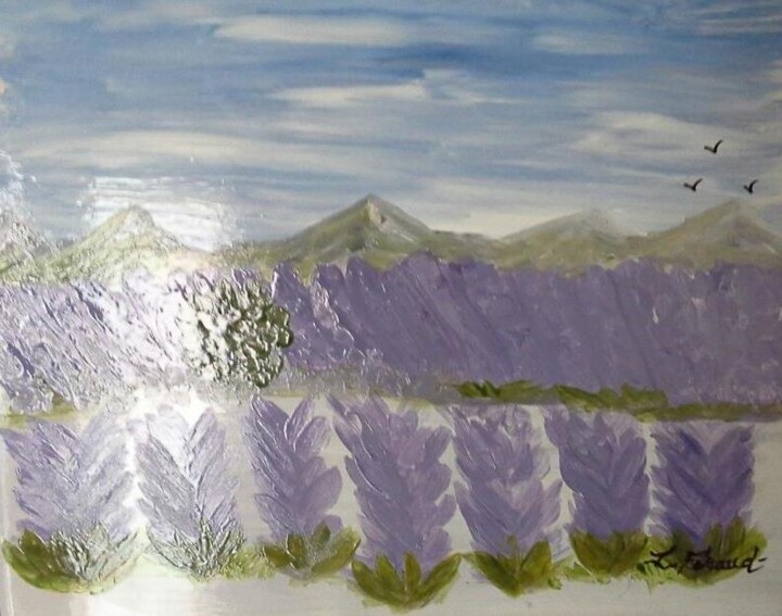 Dessous de plat peinture sur céramique La Provence 设计, 7.9x9.8 in