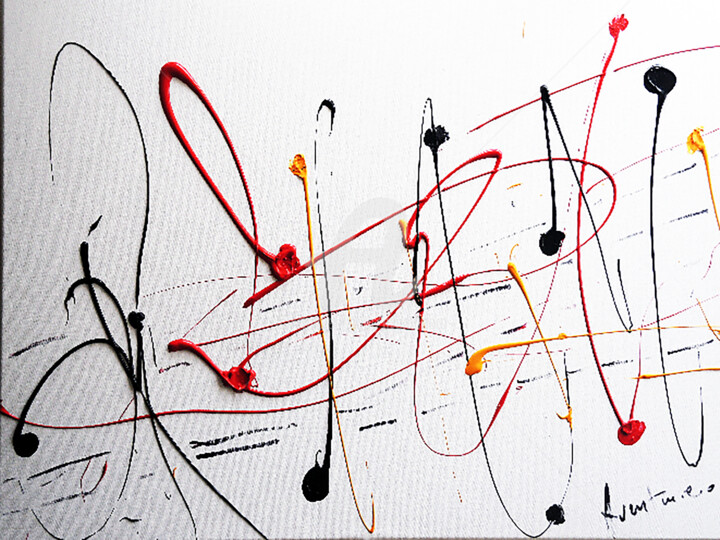 Painting titled "LA VALSE DES FAUSSE…" by Aventuriero, Original Artwork, Acrylic