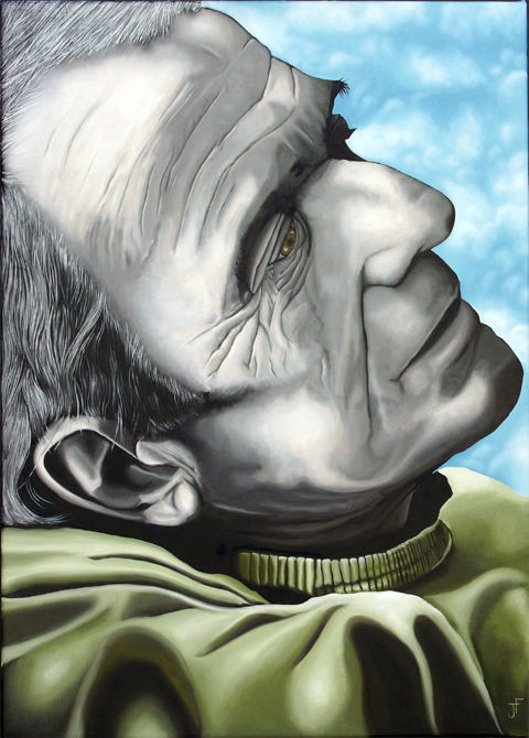 Painting titled "Le philosophe : Gil…" by Jean-François Ferbos, Original Artwork, Oil