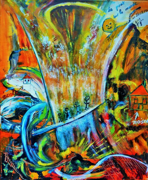 promenade avec papa et maman 1 绘画, 25.6x21.3 in