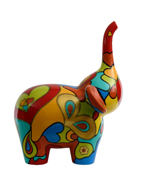 Rzeźba zatytułowany „Jungle Pop Elephant…” autorstwa Adeline Buenaventura, Oryginalna praca, Żywica
