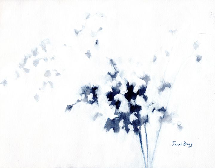 Painting titled "Maiden Hair Fern in…" by Janel Bragg, Original Artwork, Watercolor