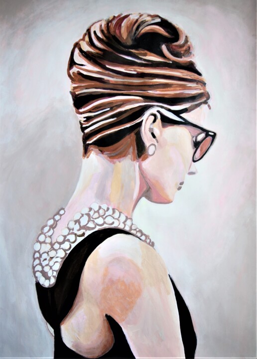 Audrey Hepburn 绘画, 39.8x28.4 in