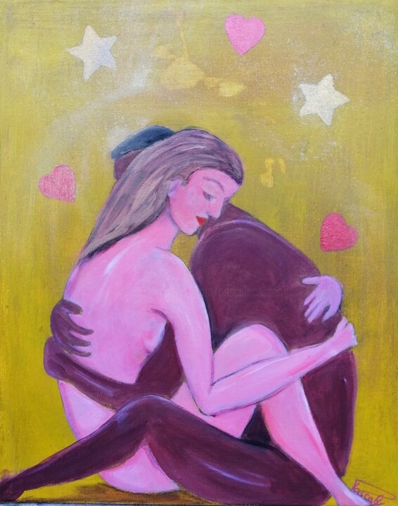 Amour et métissage 绘画, 19.7x15.8 in