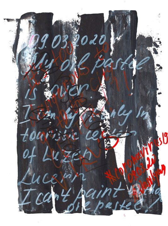 09.03.2020 - It's dangerous in the center, From COVID-19 图画, 15.8x11.8 in