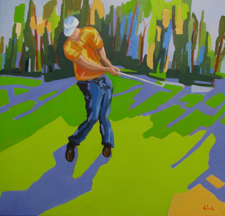 Golfeur 绘画, 15.8x15.8 in