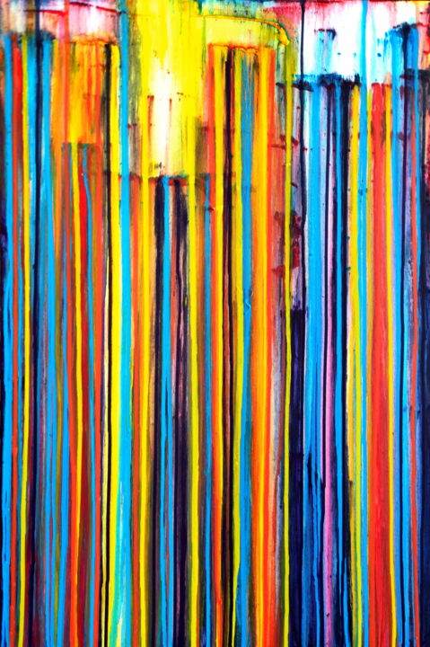 Painting titled "A Crush on Color #12" by Carla Sá Fernandes, Original Artwork, Acrylic Mounted on Wood Stretcher frame