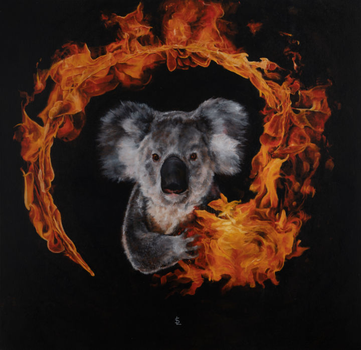 Painting titled "The Warning of the…" by Sailev, Original Artwork, Oil Mounted on Wood Stretcher frame