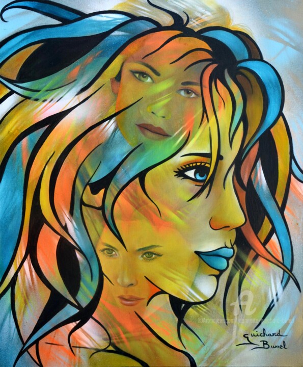 Peinture intitulée "Que sont nos amies…" par Jeannette Guichard-Bunel, Œuvre d'art originale, Huile Monté sur Châssis en bois