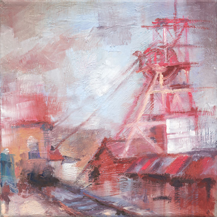 Industrial 4 绘画, 7.9x7.9 in