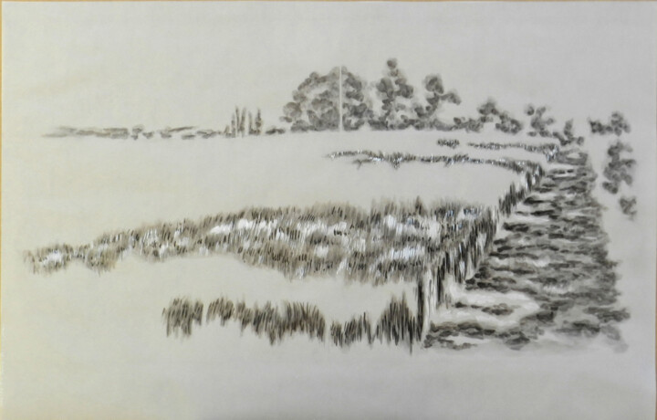 Pintura titulada "chemin de campagne" por Daniel Descamps, Obra de arte original, Oleo