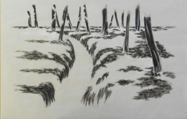 Pintura titulada "ruisseau entre les…" por Daniel Descamps, Obra de arte original, Oleo