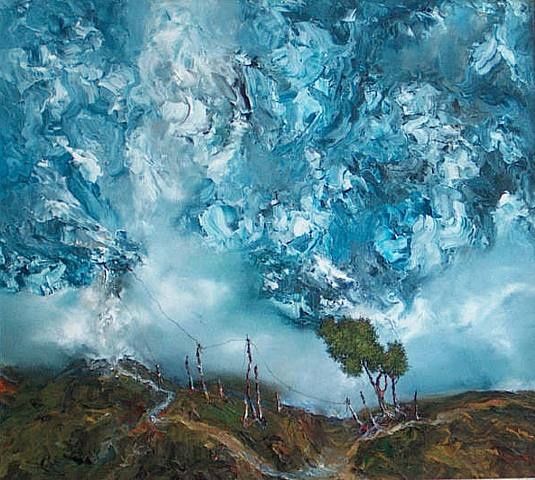 Sin Titulo Schilderij, 31,7x35,4 in