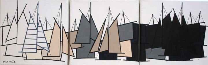 Peinture intitulée "Black and white ( t…" par Nyls  Eliot, Œuvre d'art originale, Acrylique