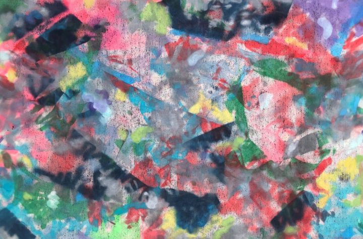 Pittura intitolato "N92 2019 Abstract E…" da Robert Miskines, Opera d'arte originale, Spray