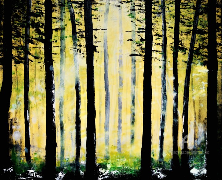 Peinture intitulée "The first light of…" par Daciana, Œuvre d'art originale, Acrylique