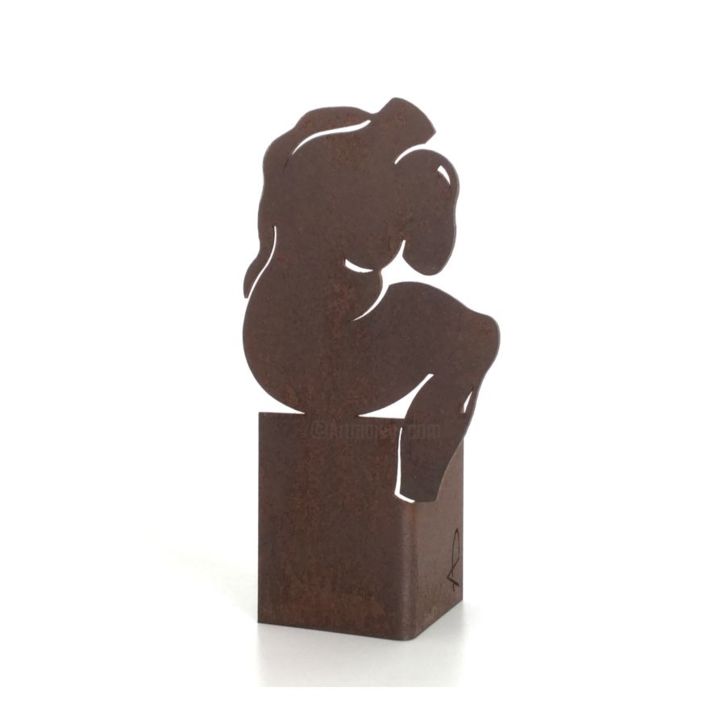 Escultura titulada "le Penseur #artists…" por Agnes Descamps, Obra de arte original, Metales