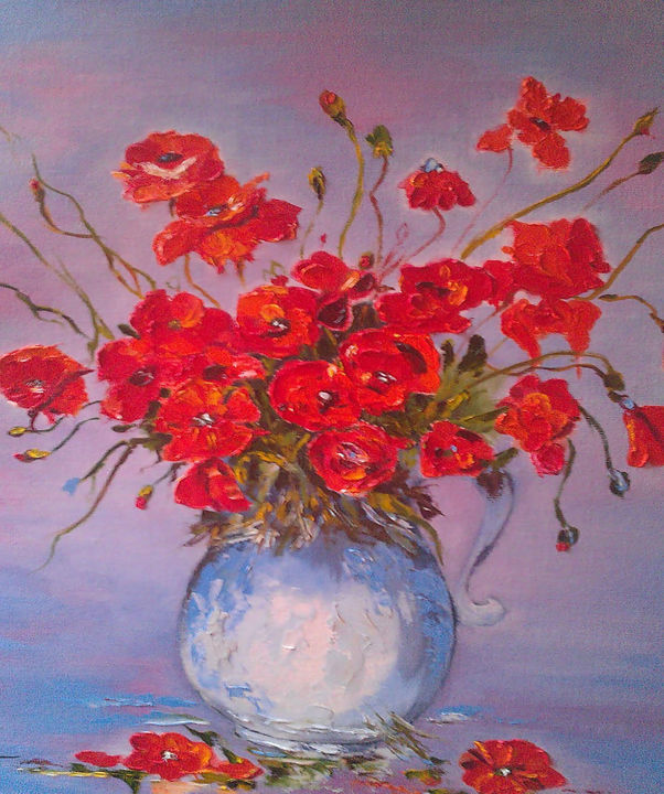 Painting titled "#artistsupportpledge" by Houria, Original Artwork, Oil